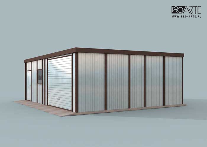 GB4 projekt garażu jednostanowiskowego z pomieszczeniem gospodarczym