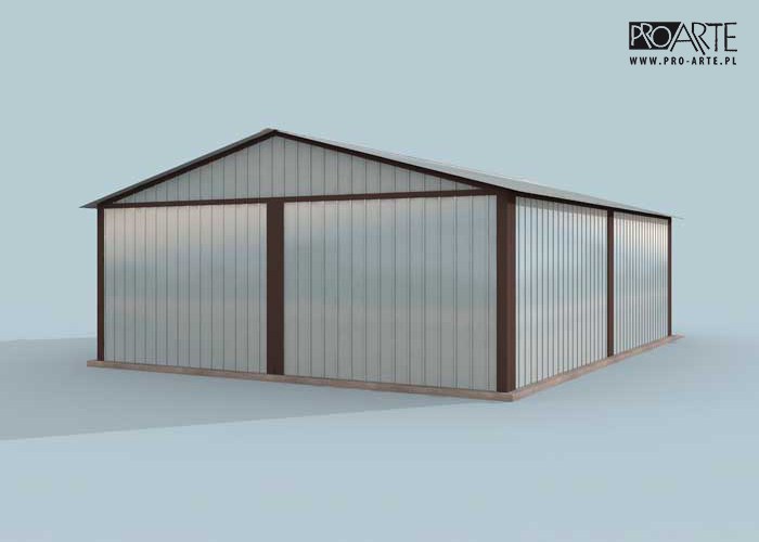 GB15 projekt garażu blaszanego dwustanowiskowego