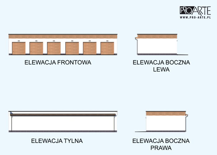 G341 garaż sześciostanowiskowy