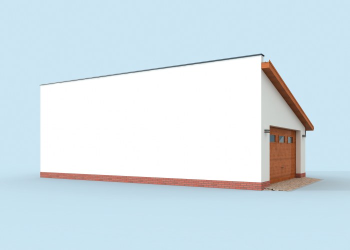 G318 szkielet drewniany garaż dwustanowiskowy z pomieszczeniem gospodarczym