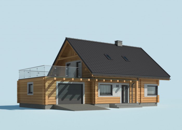 TRYPOLIS 3 projekt domu z bali drewnianych