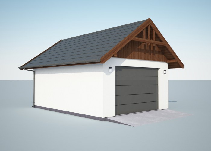 G339A garaż jednostanowiskowy na zgłoszenie szkielet drewniany