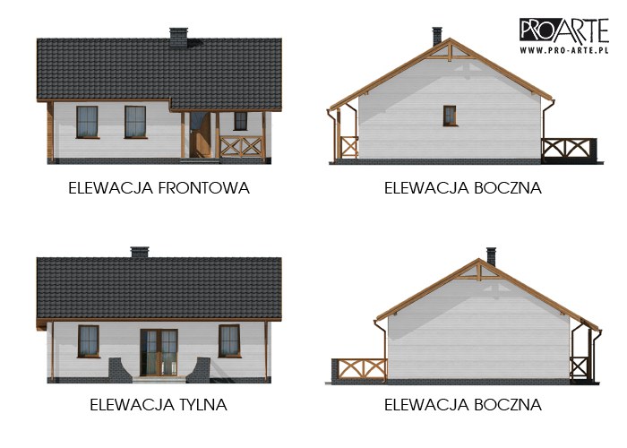 LA PALMA 2 C szkielet drewniany dom mieszkalny ogrzewanie kominek z płaszczem