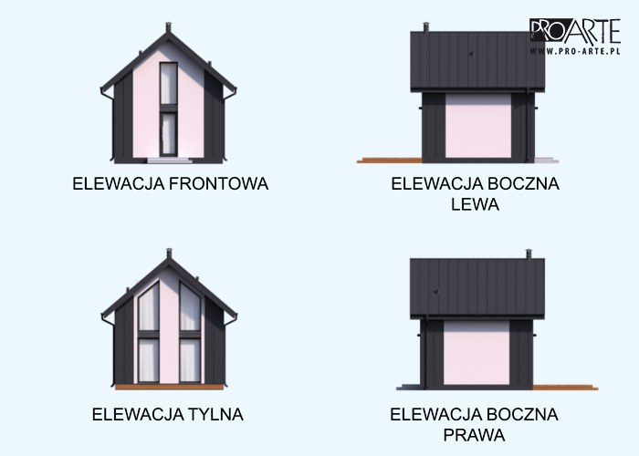 LIDO A OC szkielet drewniany letniskowy, ocieplony na zgłoszenie do 35m2