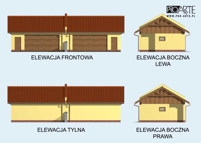 G87 bliźniak (jeden segment), projekty garaży