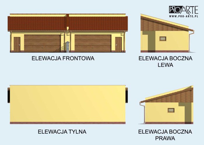 G88 bliźniak (jeden segment), projekty garaży