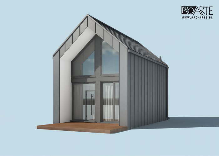 MOCA C szkielet drewniany dom całoroczny, mieszkalny z pompą ciepła i podłogówką