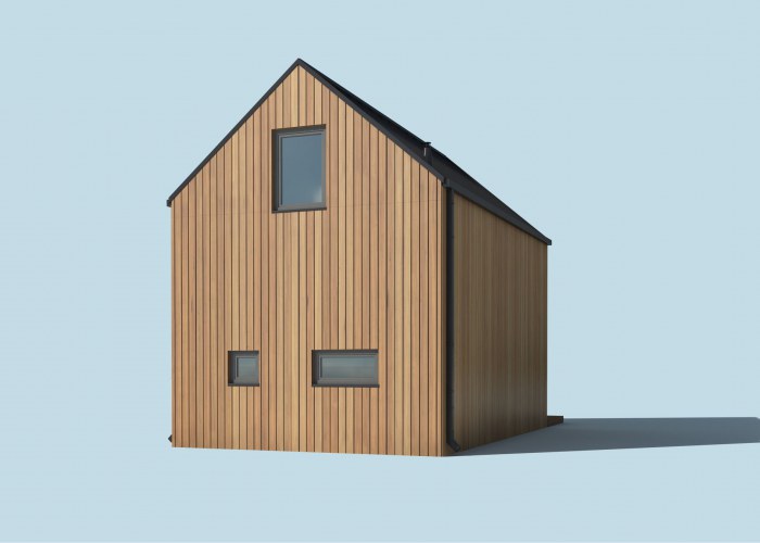 MOCA 2 C szkielet drewniany dom całoroczny, mieszkalny z pompą ciepła i podłogówką