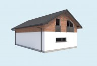 G299A garaż trzystanowiskowy z poddaszem użytkowym i pomieszczeniami gospodarczymi