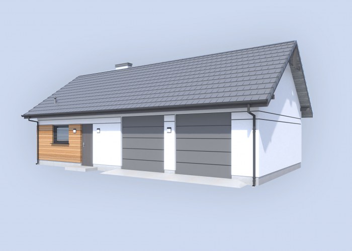 G342 garaż dwustanowiskowy z pomieszczeniami gospodarczymi