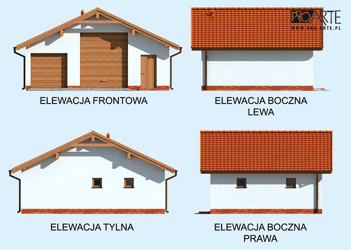 G1B szkielet drewniany garaż dwustanowiskowy