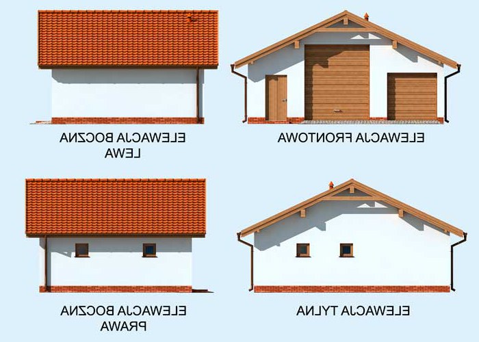 G1B szkielet drewniany garaż dwustanowiskowy