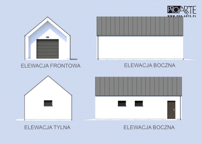 G365 garaż jednostanowiskowy z pomieszczeniem gospodarczym