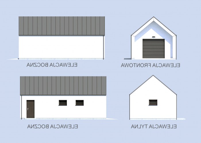 G365 garaż jednostanowiskowy z pomieszczeniem gospodarczym