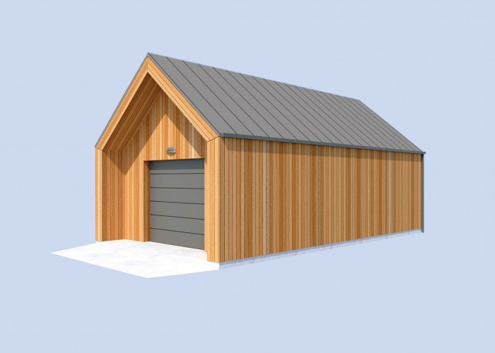 G365A garaż jednostanowiskowy z pomieszczeniem gospodarczym