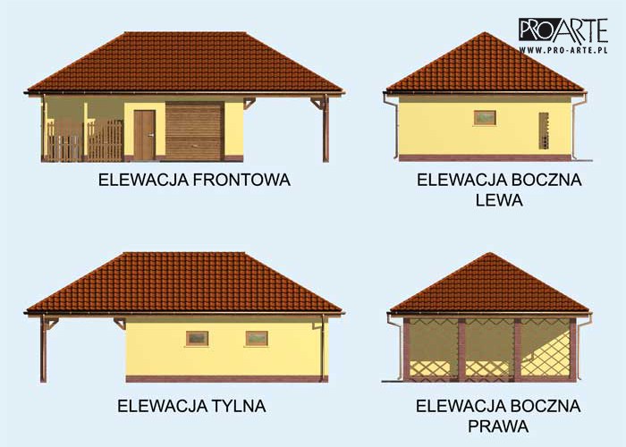 G119 garaż dwustanowiskowy z wiatą