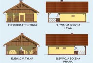 G121 garaż jednostanowiskowy z werandą i pomieszczeniem gospodarczym