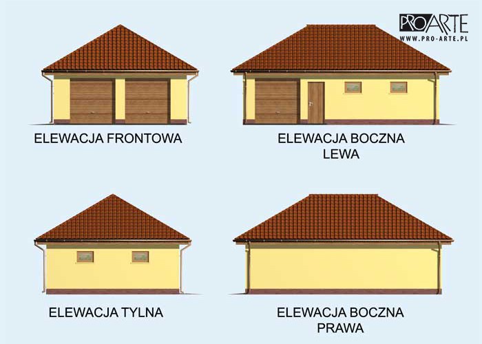 G131 garaż dwustanowiskowy z pomieszczeniem gospodarczym