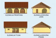 G145 garaż dwustanowiskowy z pomieszczeniem gospodarczym i werandą