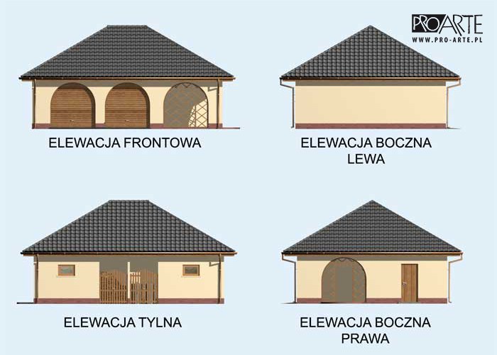 G146 garaż dwustanowiskowy z pomieszczeniem gospodarczym