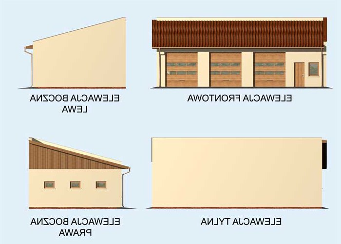 G160 garaż trzystanowiskowy z pomieszczeniami gospodarczymi