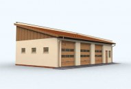 G160 garaż trzystanowiskowy z pomieszczeniami gospodarczymi