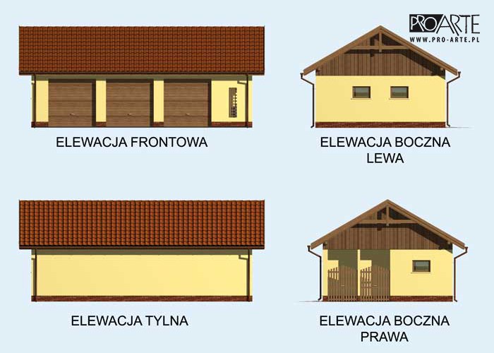 G166 garaż trzystanowiskowy