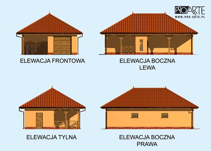 G167 garaż z wiatą i pomieszczeniem gospodarczym