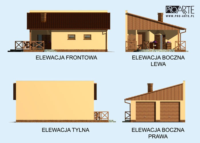 G190 garaż dwustanowiskowy z werandą