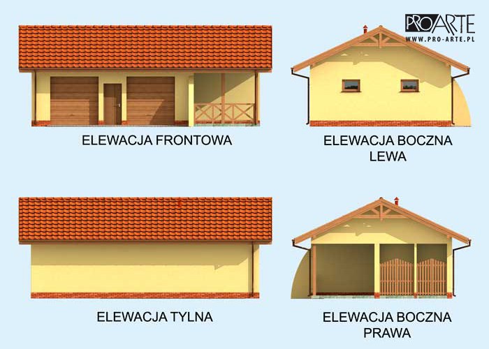 G251 garaż dwustanowiskowy z werandą