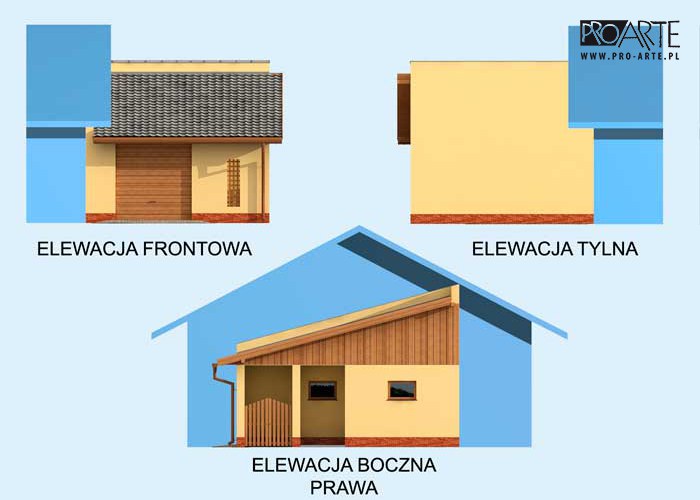 GP9 projekt budynku gospodarczego dostawianego