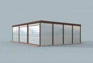 GB7 projekt garażu blaszanego dwustanowiskowego z pomieszczeniem gospodarczym