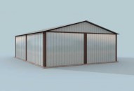 GB15 projekt garażu blaszanego dwustanowiskowego