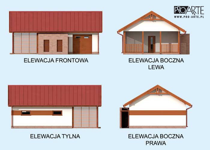 G283 garaż jednostanowiskowy z pomieszczeniem gospodarczym