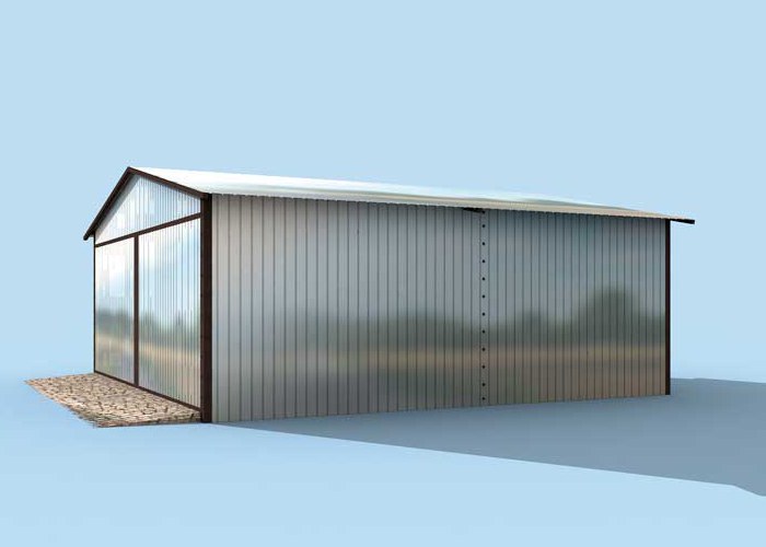GB19 projekt garażu blaszanego dwustanowiskowego
