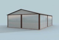 GB22 projekt garażu blaszanego dwustanowiskowego
