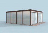 GB26 projekt garażu blaszanego dwustanowiskowego z pomieszczeniem gospodarczym
