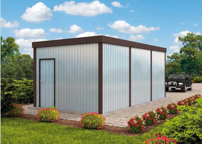 GB37 projekt garażu blaszanego jednostanowiskowego