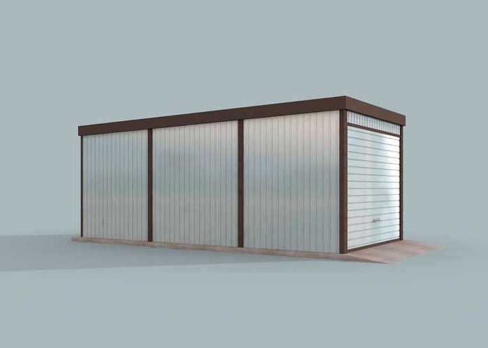 GB37 projekt garażu blaszanego jednostanowiskowego