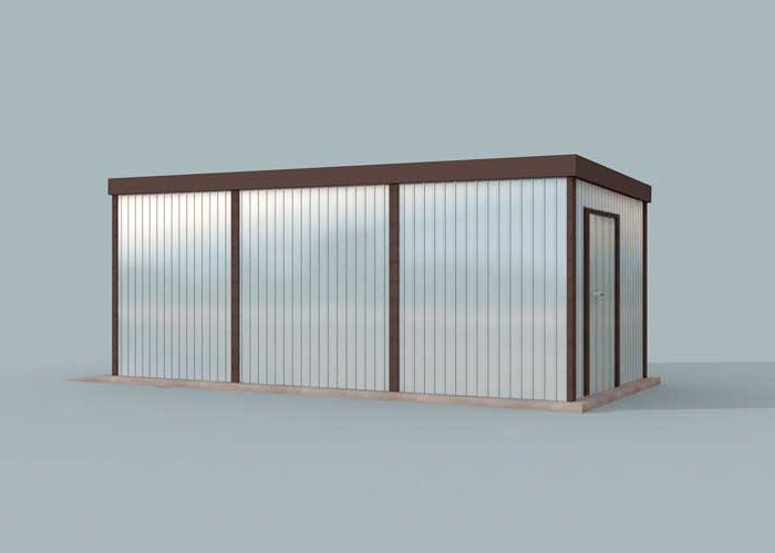 GB37 projekt garażu blaszanego jednostanowiskowego