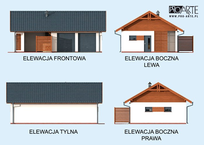 G321 garaż dwustanowiskowy z pomieszczeniem gospodarczym i altaną