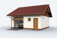 G73 szkielet drewniany garaż jednostanowiskowy z pomieszczeniem gospodarczym