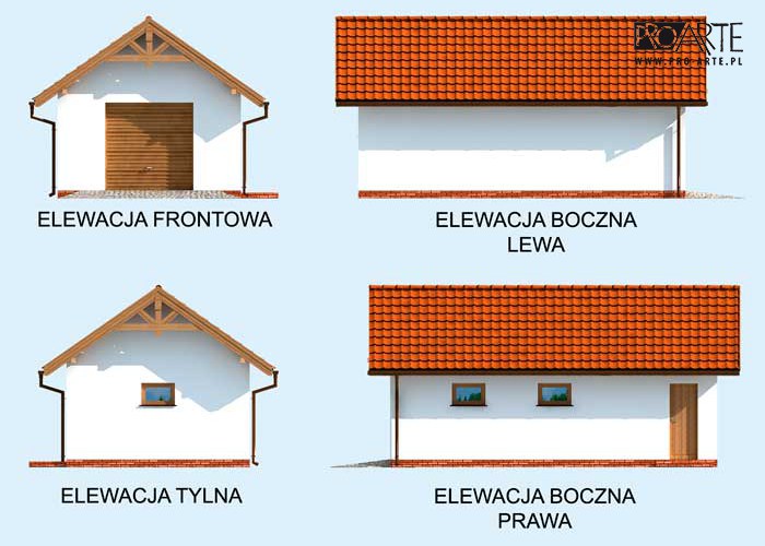 G8 garaż jednostanowiskowy z pomieszczeniem gospodarczym