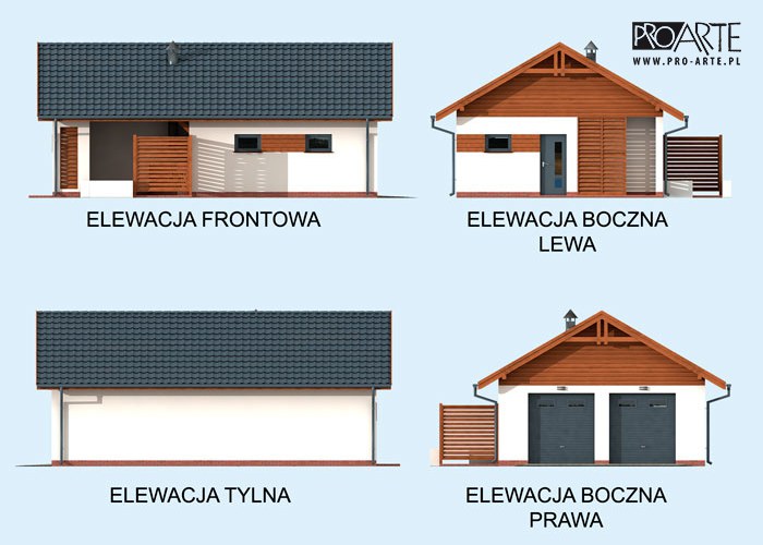 G324 garaż dwustanowiskowy z pomieszczeniem gospodarczym