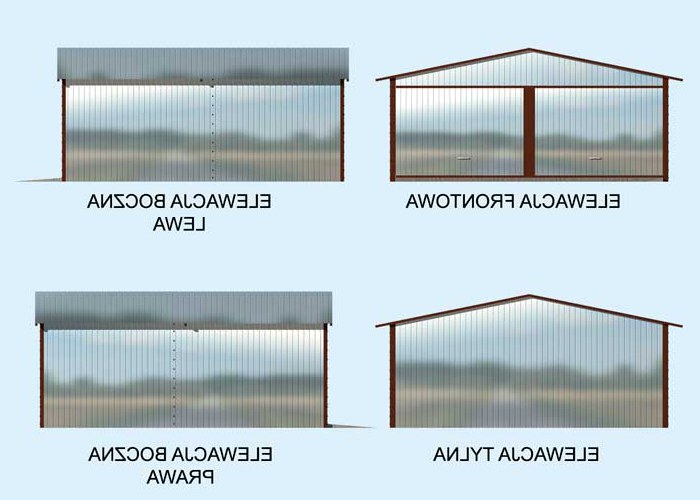 GB41 projekt garażu blaszanego dwustanowiskowego