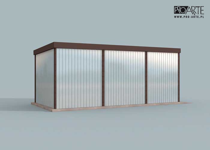 GB42  projekt garażu blaszanego jednostanowiskowego z pomieszczeniem gospodarczym