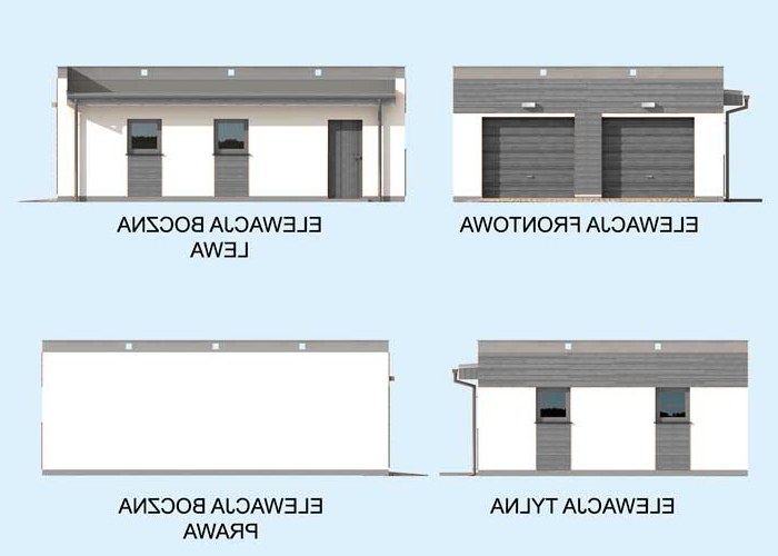 G1a2 szkielet drewniany, garaż dwustanowiskowy z pomieszczeniem gospodarczym