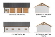 G38 szkielet drewniany, garaż trzystanowiskowy z pomieszczeniami gospodarczymi