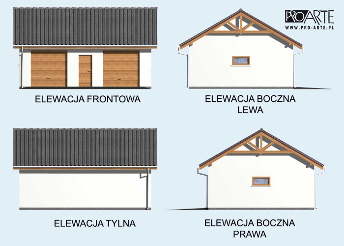 G11 szkielet drewniany, garaż dwustanowiskowy