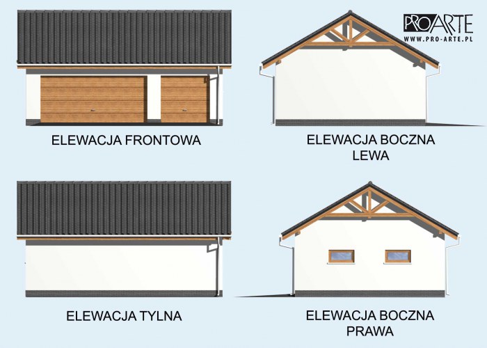 G17 szkielet drewniany, garaż trzystanowiskowy